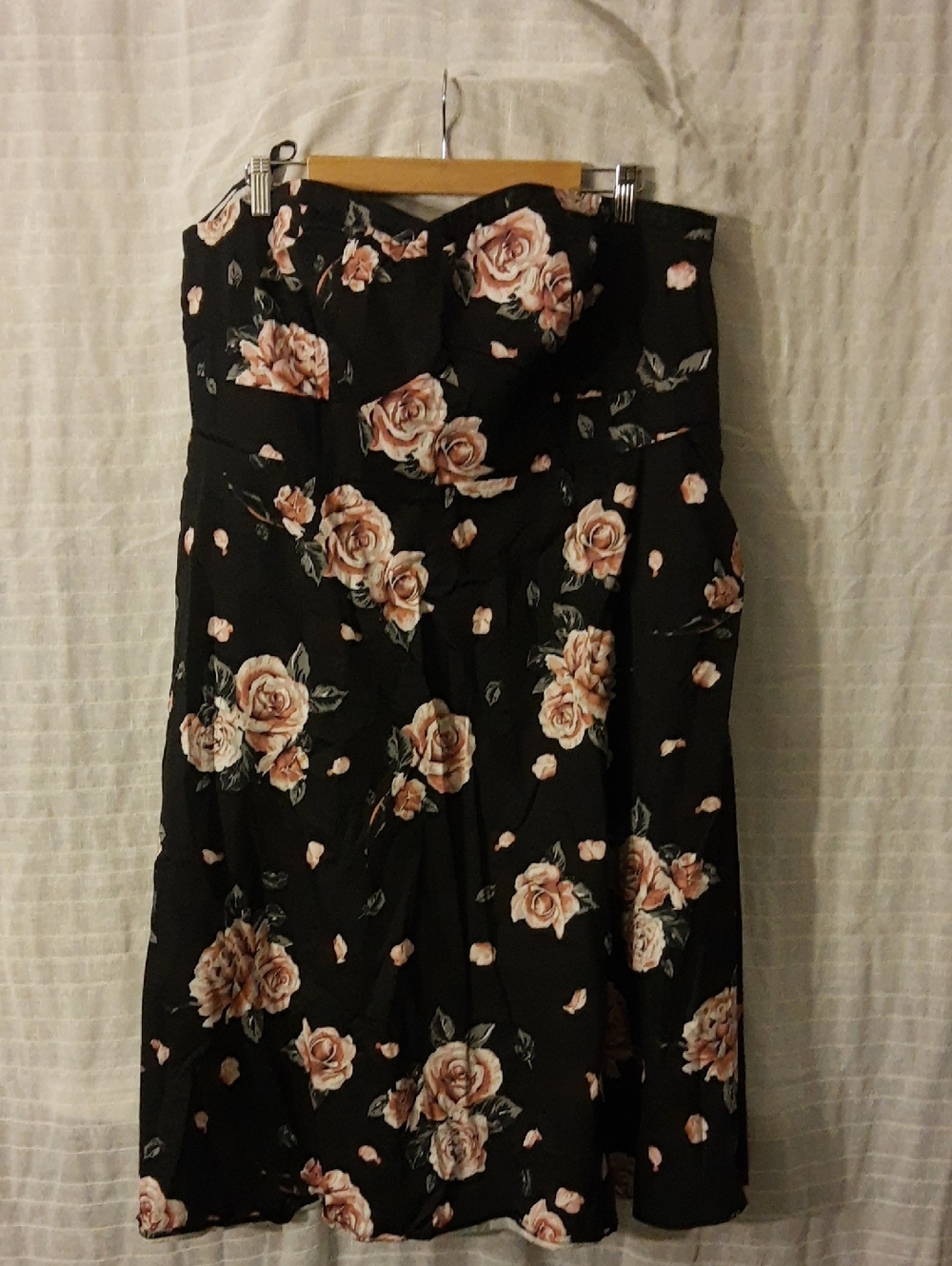 torrid Black Strapless Dress with Pink Floral Print